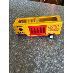 Vintage Buddy L Circus Animal Trailer Pressed Steel Yellow Lion Toy Japan